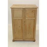 Late 19th century pine Wellington chest with eight graduated drawers enclosed by panelled doors,