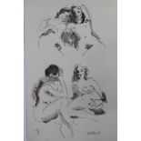 Peter Collins, large quantity of life drawings in a variety of mediums,