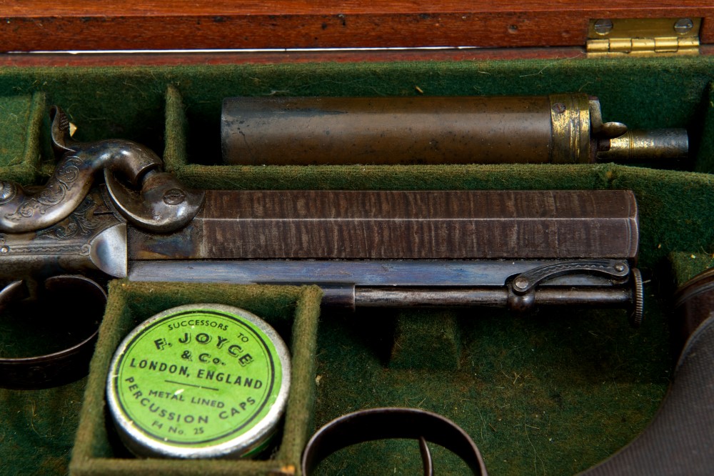 Fine pair of George IV Officers' cased percussion 'Man Stopper' 17 bore belt pistols, by W. - Image 3 of 3