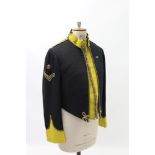 Edwardian Imperial Norfolk Yeomanry Sergeants' mess dress with yellow facings and yellow waistcoat