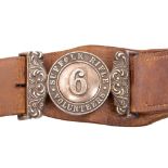 Scarce Victorian 6th Suffolk Rifle Volunteers' belt with silver plated buckle,