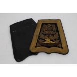 Victorian Royal Artillery Officers' sabretache with ornate gold bullion work and gilt metal field