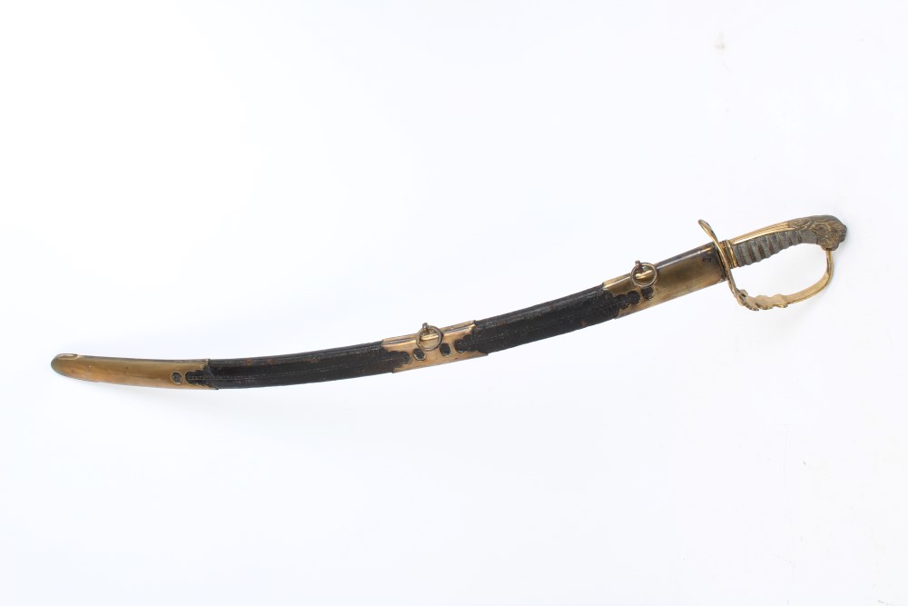 George III 1803 pattern Infantry Officers' sabre with gilt copper lion's head hilt with crowned GR - Image 14 of 23