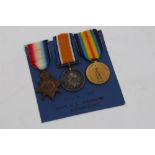 First World War 1914 - 1915 trio - comprising 1914 - 1915 Star, War and Victory medals,