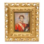 Early 19th century miniature on ivory - Portrait of an Officer of the 55th (Westmorland) Regiment