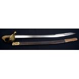 George IV 1827 pattern Naval Officers' sword with gilt copper lion's head pommel and Gothic guard