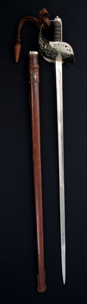 George V 1897 pattern Infantry Officers' sword with nickel plated guard,