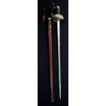 George V 1897 pattern Infantry Officers' sword with nickel plated guard,