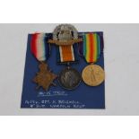 First World War 1914 - 1915 Star trio - comprising 1914 - 1915 Star, War and Victory medals,