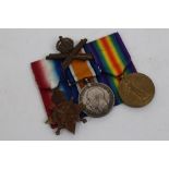 First World War 1914 - 1915 Star trio - comprising 1914 - 1915 Star, War and Victory medals,