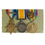 First World War Mons Star trio - comprising Mons Star, War and Victory medals, named to PTE G. H.