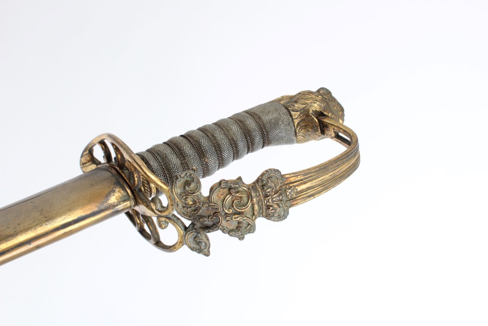 George III 1803 pattern Infantry Officers' sabre with gilt copper lion's head hilt with crowned GR - Image 12 of 23