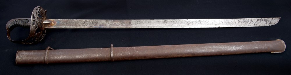 Rare George III 1796 pattern Heavy Cavalry Officers' undress sword with steel ladder and scroll