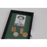 First World War pair - comprising War and Victory medals, named to Lieut Drummond.