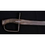 Scarce George III 1788 pattern Light Cavalry Officers' sword with faceted and reeded stirrup guard,