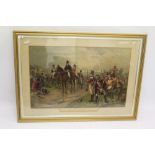 Victorian print - 'Wellington at Waterloo', the dawn of the day June 18th 1815,