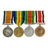 First World War and later medal group - comprising War and Victory medals,