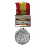 Afghanistan medal with two clasps - Kabul and Charasia, named to 1836 Pte. T. Godfrey.