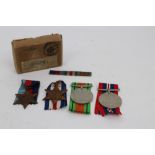 Second World War medal group in box of issue - comprising 1939 - 1945 Star, France and Germany Star,