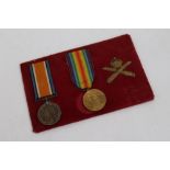 First World War pair - comprising War and Victory medals, named to LT. C. J. F. Beauchamp. M.G.