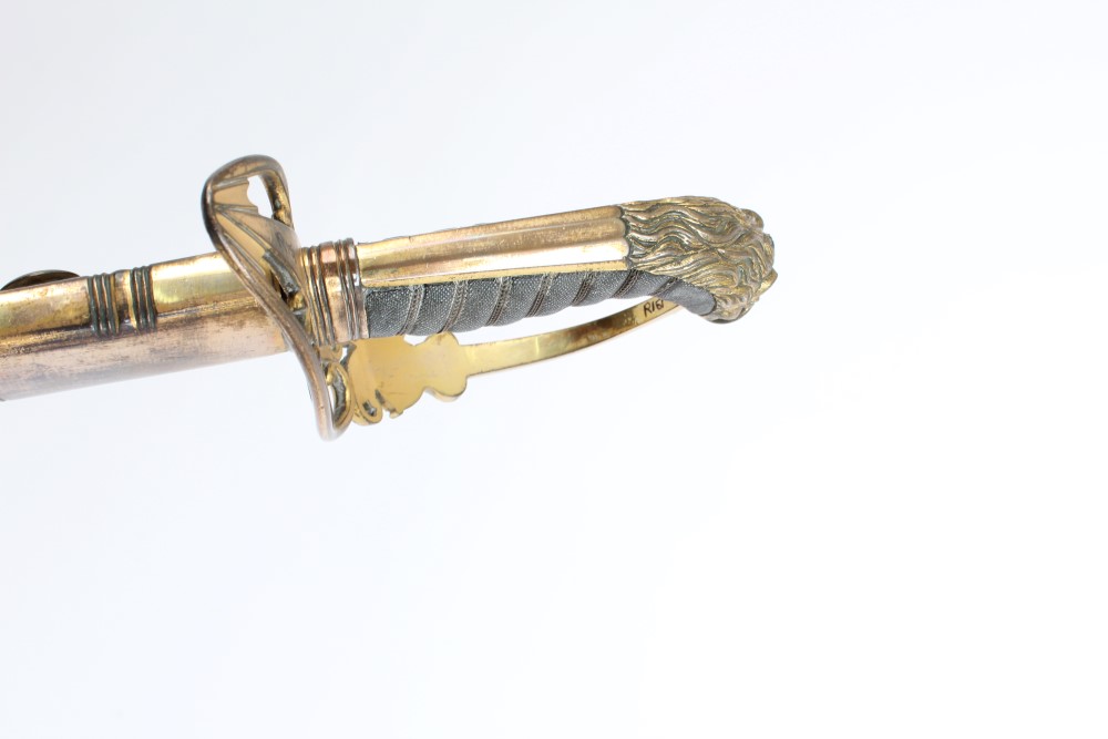 Good George III 1803 pattern Infantry Officers' sabre with gilt copper lion's head hilt with - Image 14 of 22