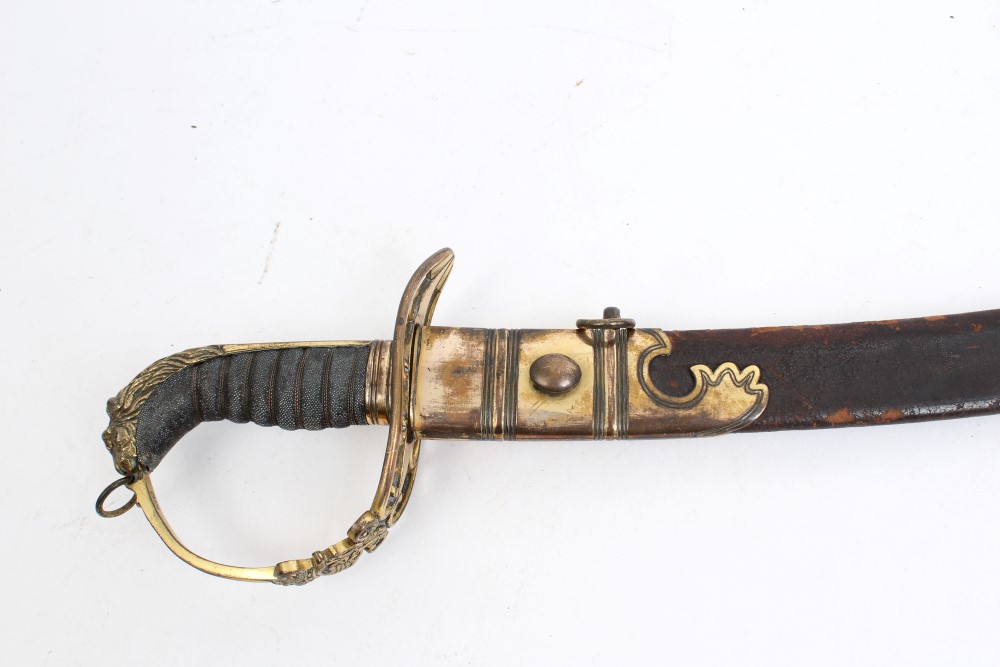 Good George III 1803 pattern Infantry Officers' sabre with gilt copper lion's head hilt with - Image 17 of 22