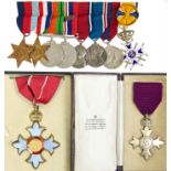 C.B.E., O.B.E. and M.I.D. medal group - comprising military-type C.B.E.