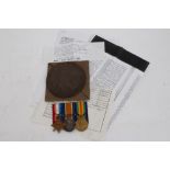 First World War memorial (death) plaque in original cardboard packet,