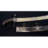 George III 1796 pattern-type Light Company Officers' sabre with steel stirrup hilt and wire bound