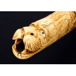 Fine late 19th century Japanese carved ivory sword, the hilt,