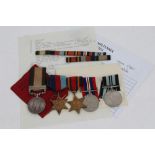 George VI / Second World War medal group - comprising George Indian General Service medal with one