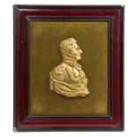 Late Victorian brass relief profile plaque of the Duke of Wellington,