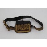 Victorian Royal Artillery Officers' cross belt and pouch with ornate bullion work decoration -