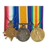 First World War trio - comprising 1914 -1915 Star, War and Victory medals, named to T. H. A.