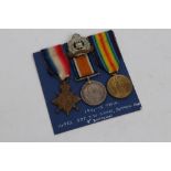 First World War 1914 - 1915 Star trio - comprising 1914 - 1915 Star, War and Victory medals,