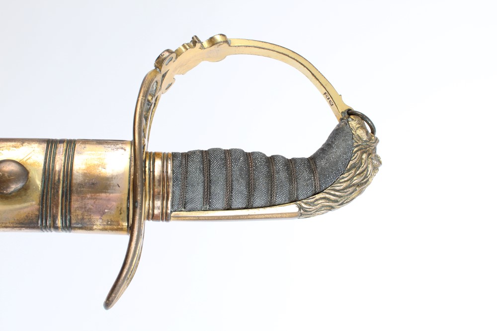 Good George III 1803 pattern Infantry Officers' sabre with gilt copper lion's head hilt with - Image 13 of 22