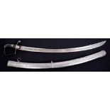 George III 1796 pattern Light Cavalry Troopers' sabre with scabbard, regulation stirrup hilt,