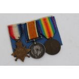 First World War 1914 - 1915 Star trio - comprising 1914 - 1915 Star, War and Victory medals,