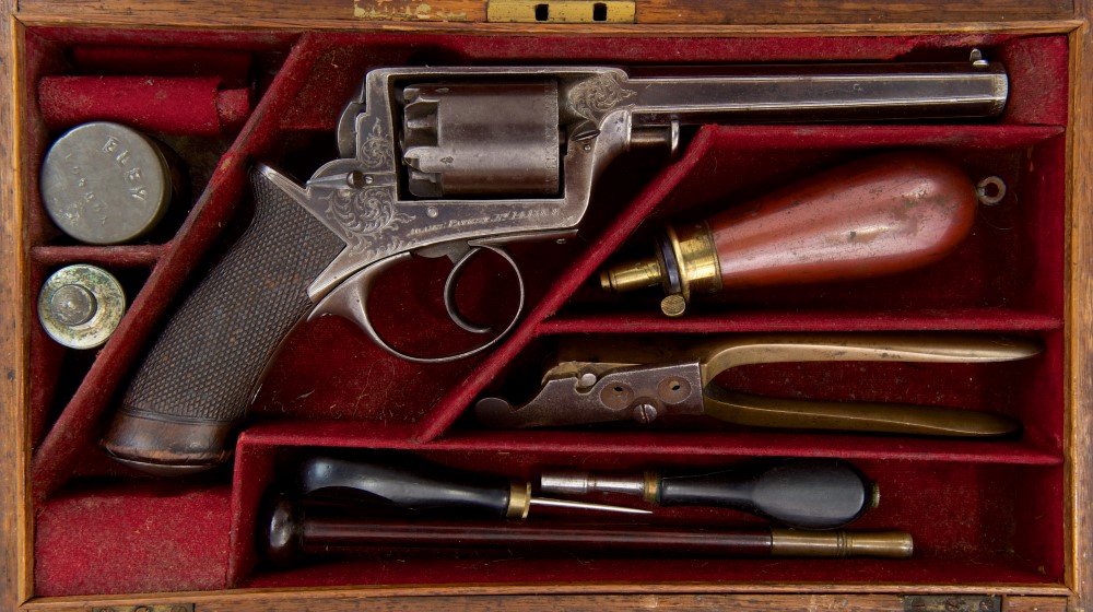 Victorian Deane Adams & Deane 54 bore five-shot single-action percussion self-cocking revolver,