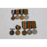 Interesting collection of three First World War medal groups to three brothers.