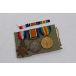 First World War 1914 - 1915 Star trio - comprising 1914 - 1915 Star, War and Victory medals,