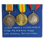 First World War and later trio - comprising War and Victory medals,