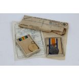 First World War pair - comprising War and Victory medals, named to PTE. H. E. Jackson. R.A.