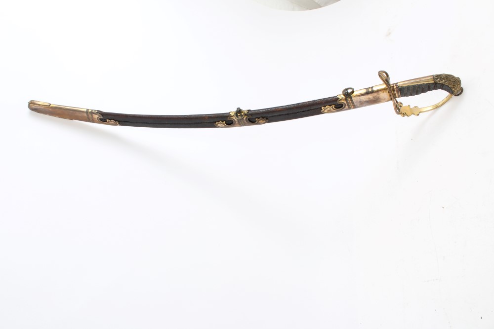 Good George III 1803 pattern Infantry Officers' sabre with gilt copper lion's head hilt with - Image 16 of 22