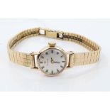 Ladies' Tissot gold (9ct) wristwatch CONDITION REPORT Hallmark on strap is rubbed