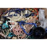 Large quantity of vintage bead necklaces and bracelets