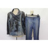 Designer clothing - including pair of Moschino jeans with applied detail to pockets,