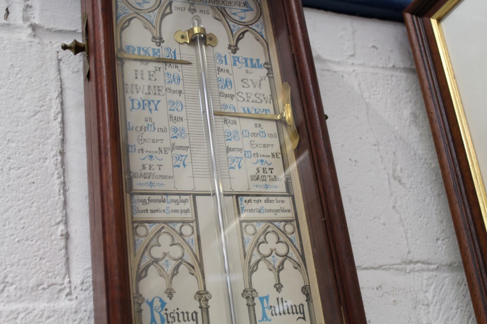 Admiral Fitzroy barometer in glazed mahogany case - Image 2 of 4