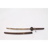 Miniature child's Japanese katana with brass covered scabbard and hilt, 43.