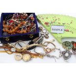Box of vintage costume jewellery,